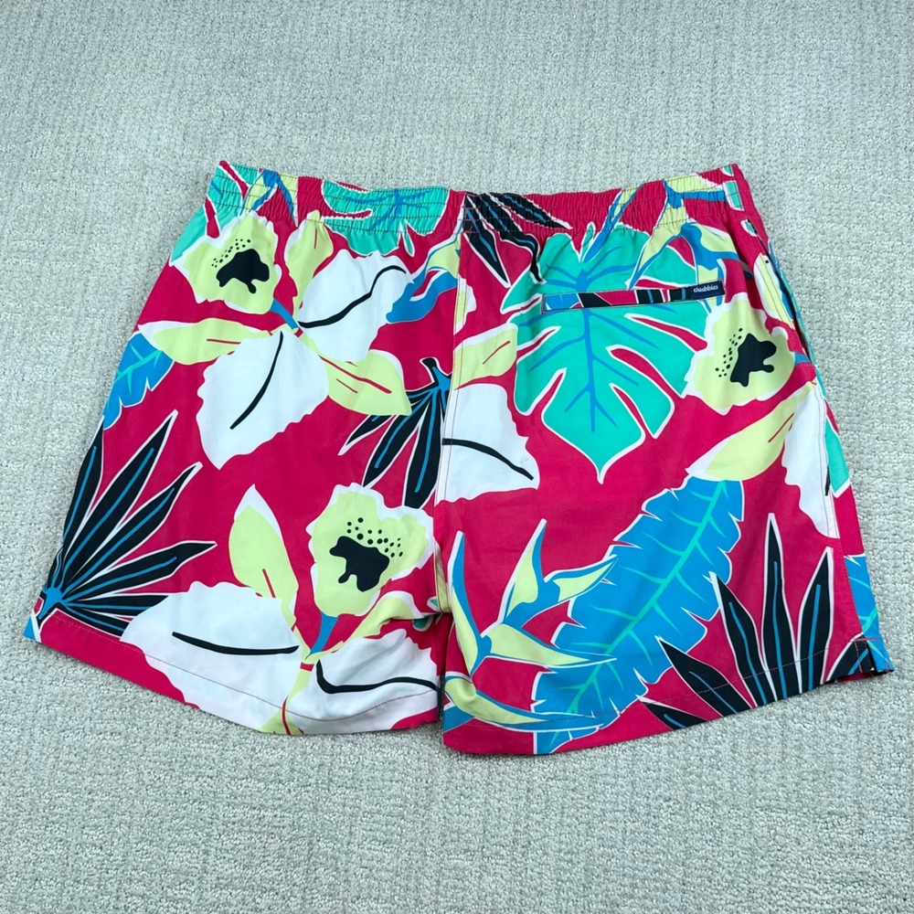 Chubbies Mens 2XL Pink Floral Tropical 5.5" Mesh Lined Swim Trunks Shorts - Picture 2 of 7